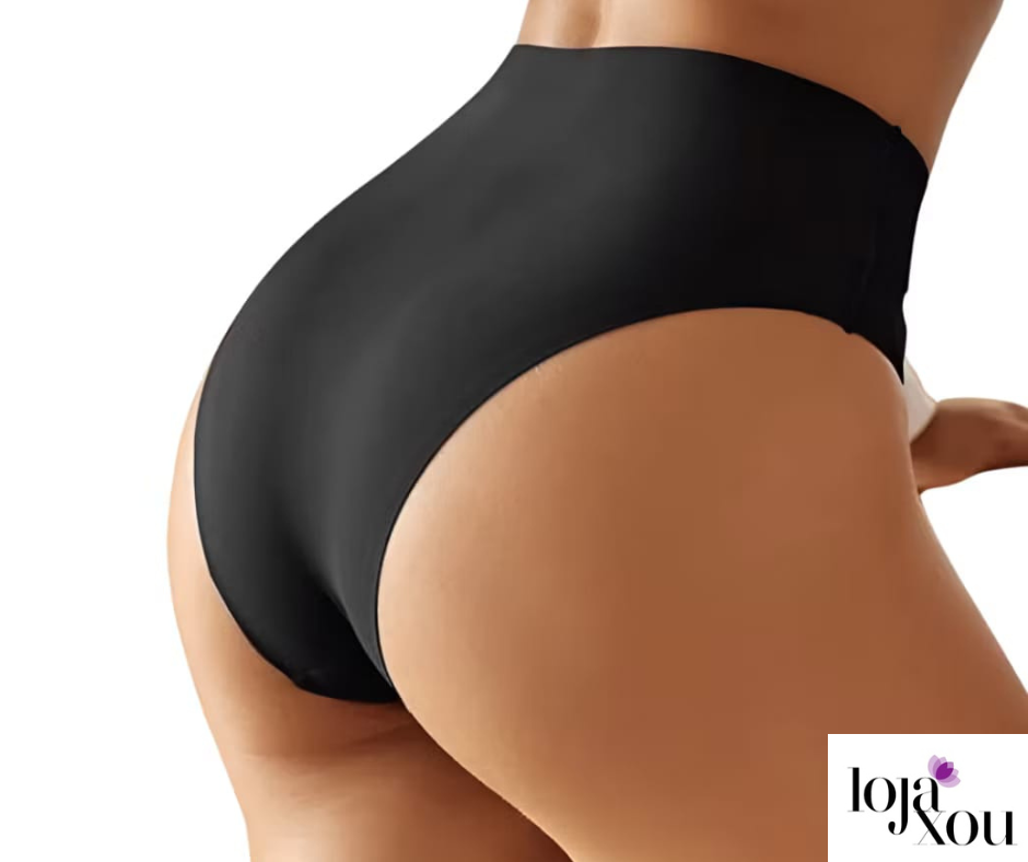Kit 5 Calcinhas Cós Alto Sem Costura Corte a Laser