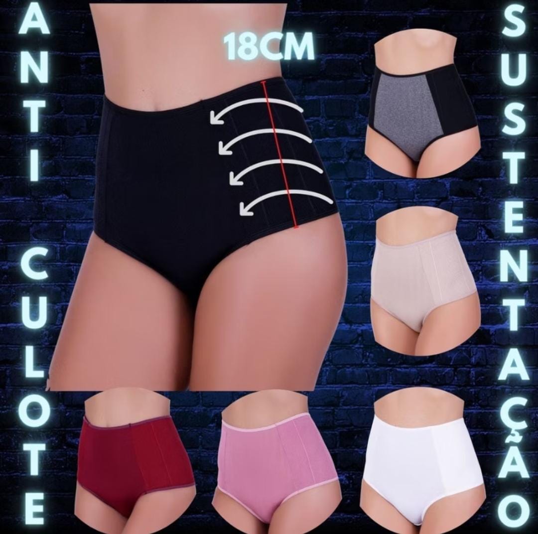 Kit com 5 Calcinhas Anti-Culote Xou