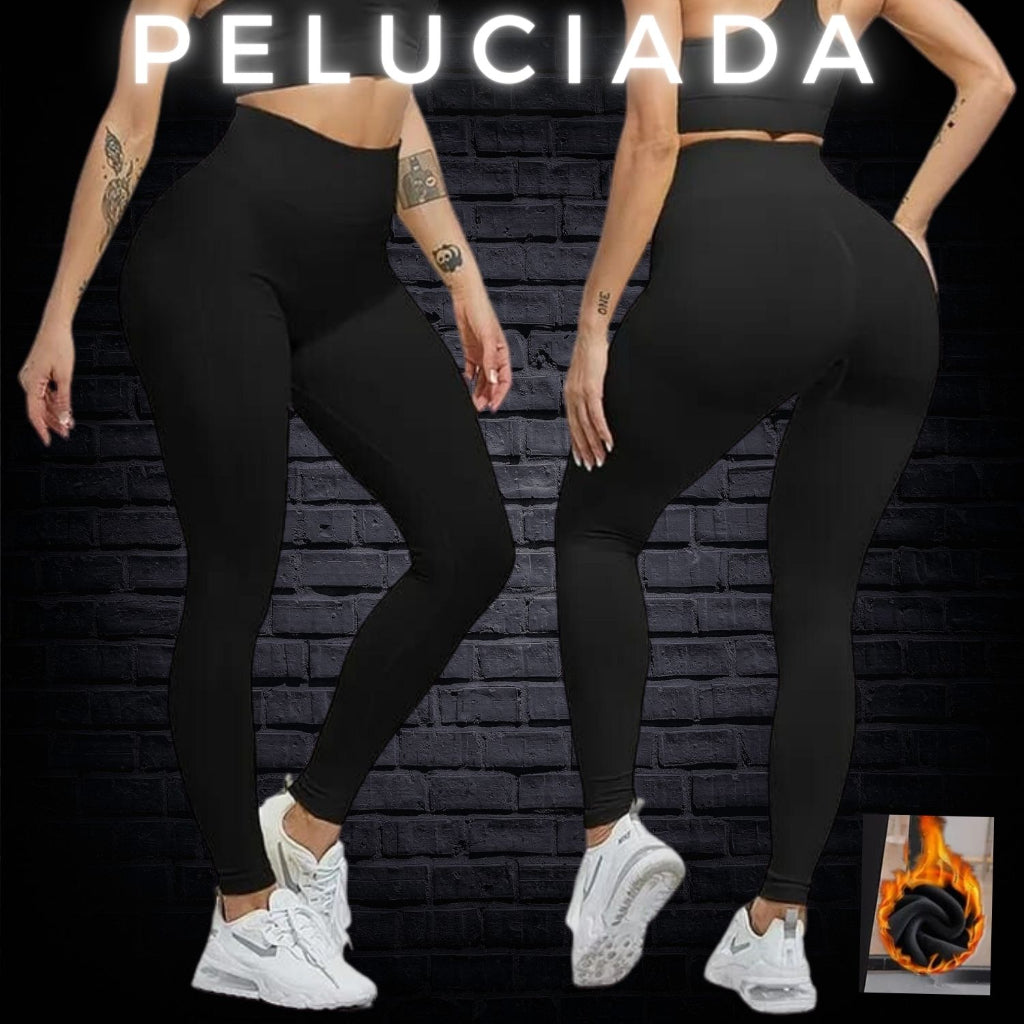 CALÇA Legging Flanelada Peluciada XOU com Costura Reforçada + MEIA Térmica