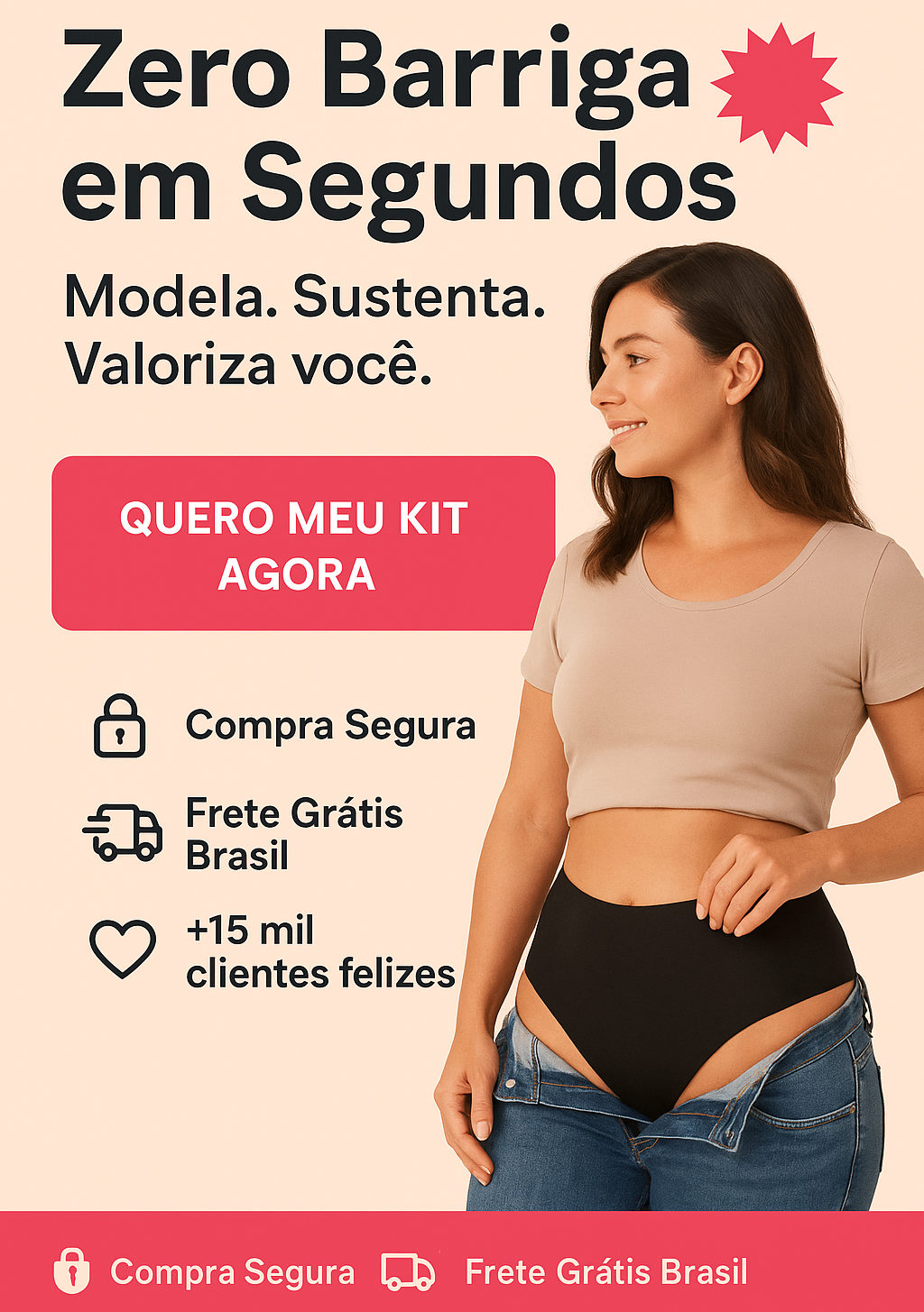 Calcinha Zero Barriga - modela e valoriza