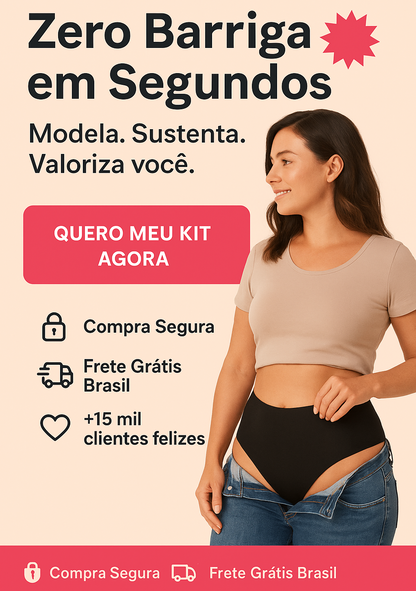 Calcinha Zero Barriga - modela e valoriza