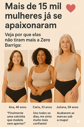 Calcinha Zero Barriga - levanta bumbum