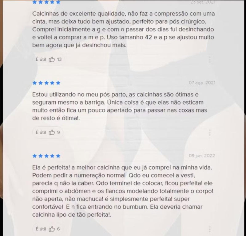 Kit com 5 Calcinhas Anti-Culote Xou