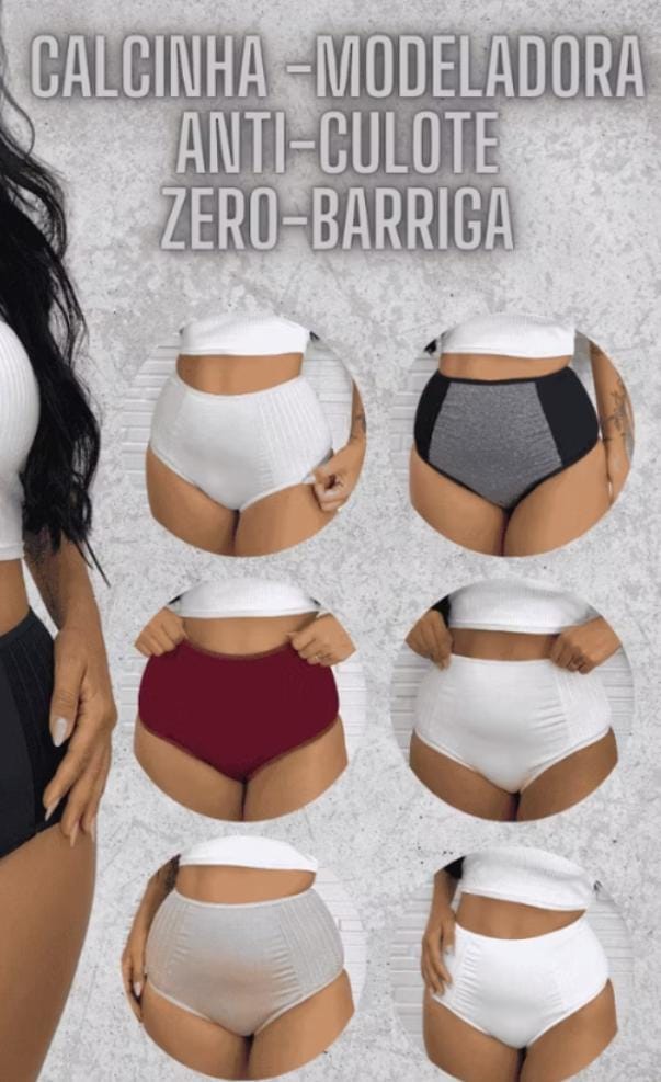 Kit com 5 Calcinhas Anti-Culote Xou