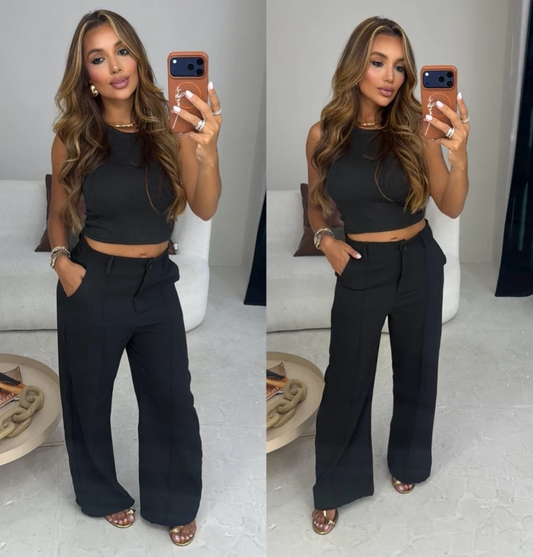 Calça Pantalona Alfaiataria Premium Cintura Alta | Xou Original Compre 1 Leve 2