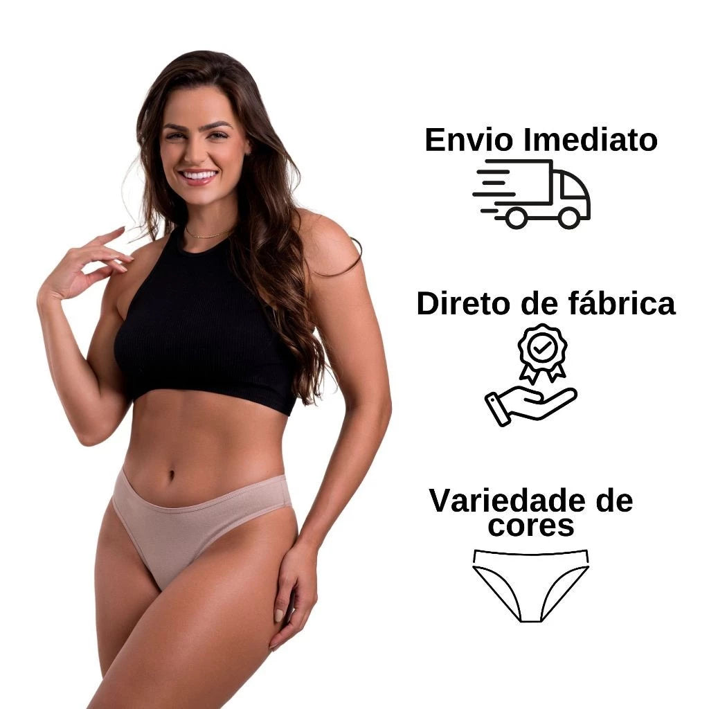 kit Calcinha Básica Algodão