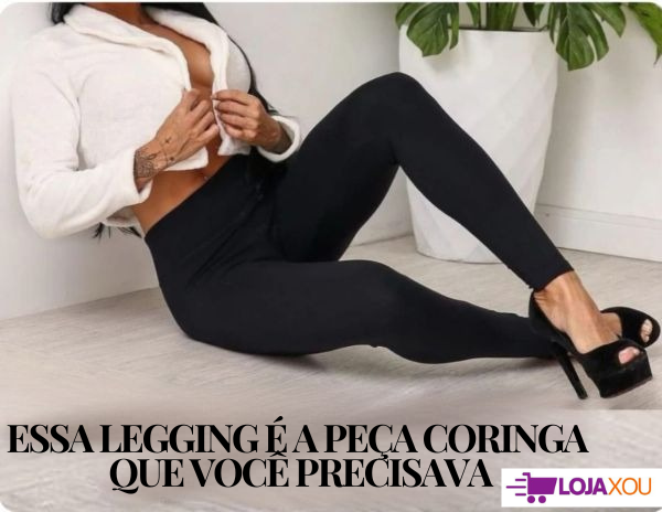 CALÇA Legging Flanelada Peluciada XOU com Costura Reforçada + MEIA Térmica
