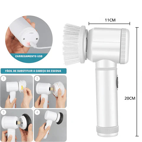 Escova Elétrica Multifuncional Xou™- Limpeza Rápida ✅