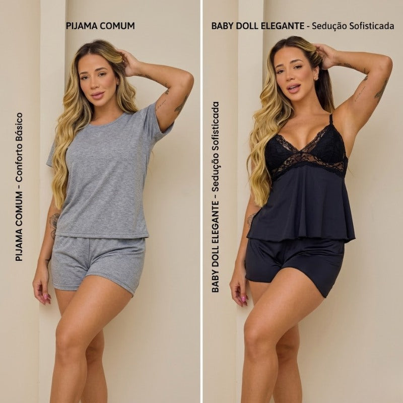 Pijama Feminino Baby Doll Confortável e Sofisticado