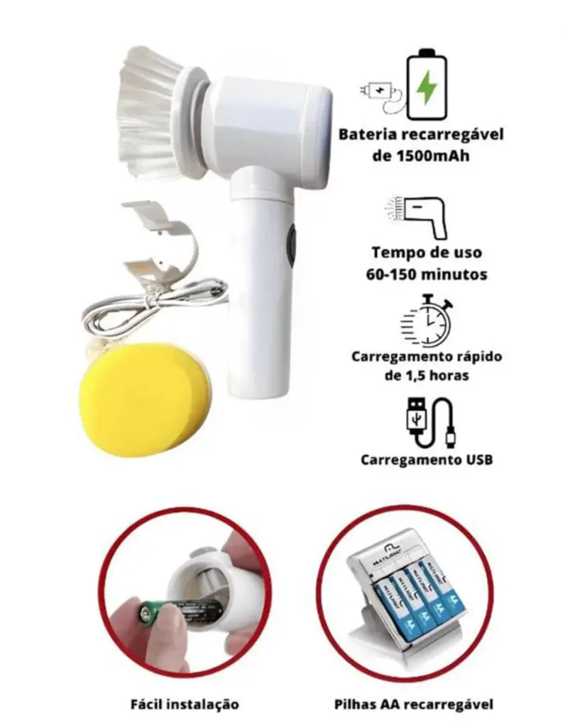 Escova Elétrica Multifuncional Xou™- Limpeza Rápida ✅